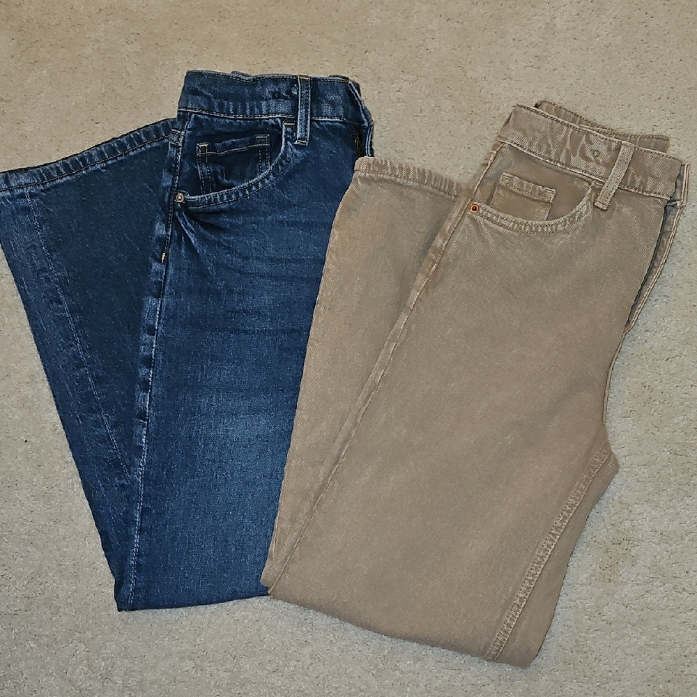 Girls H&M 2 Pair Wide Leg Jeans. Size 10